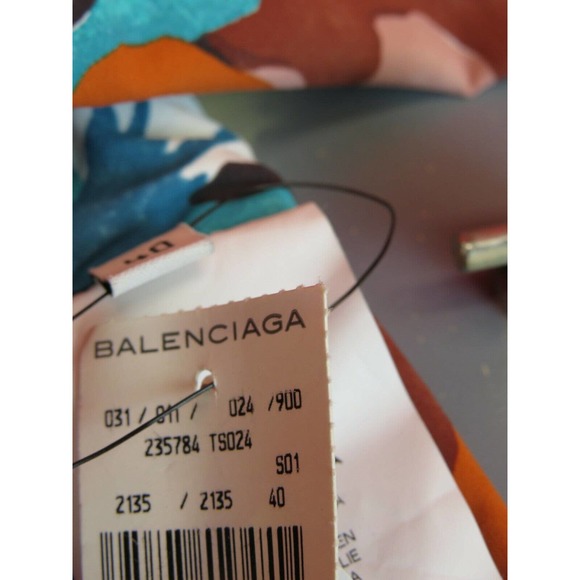 NWT BALENCIAGA 235784 MULTI COLOR FLORAL NYLON BOW SWIMSUIT 40 ITALY $ 755 - Picture 11 of 12